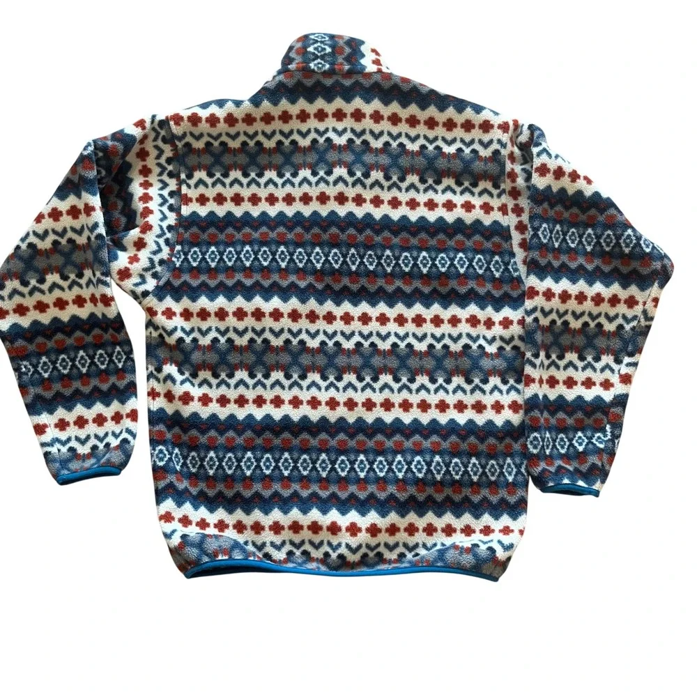 Patagonia Synchilla Snap-T Fleece Pullover Men Med Cliff Underwater Blue Red